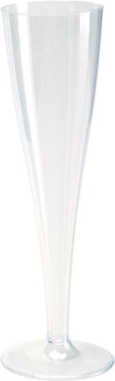 Plastiek champagneglas op voet 12cl 