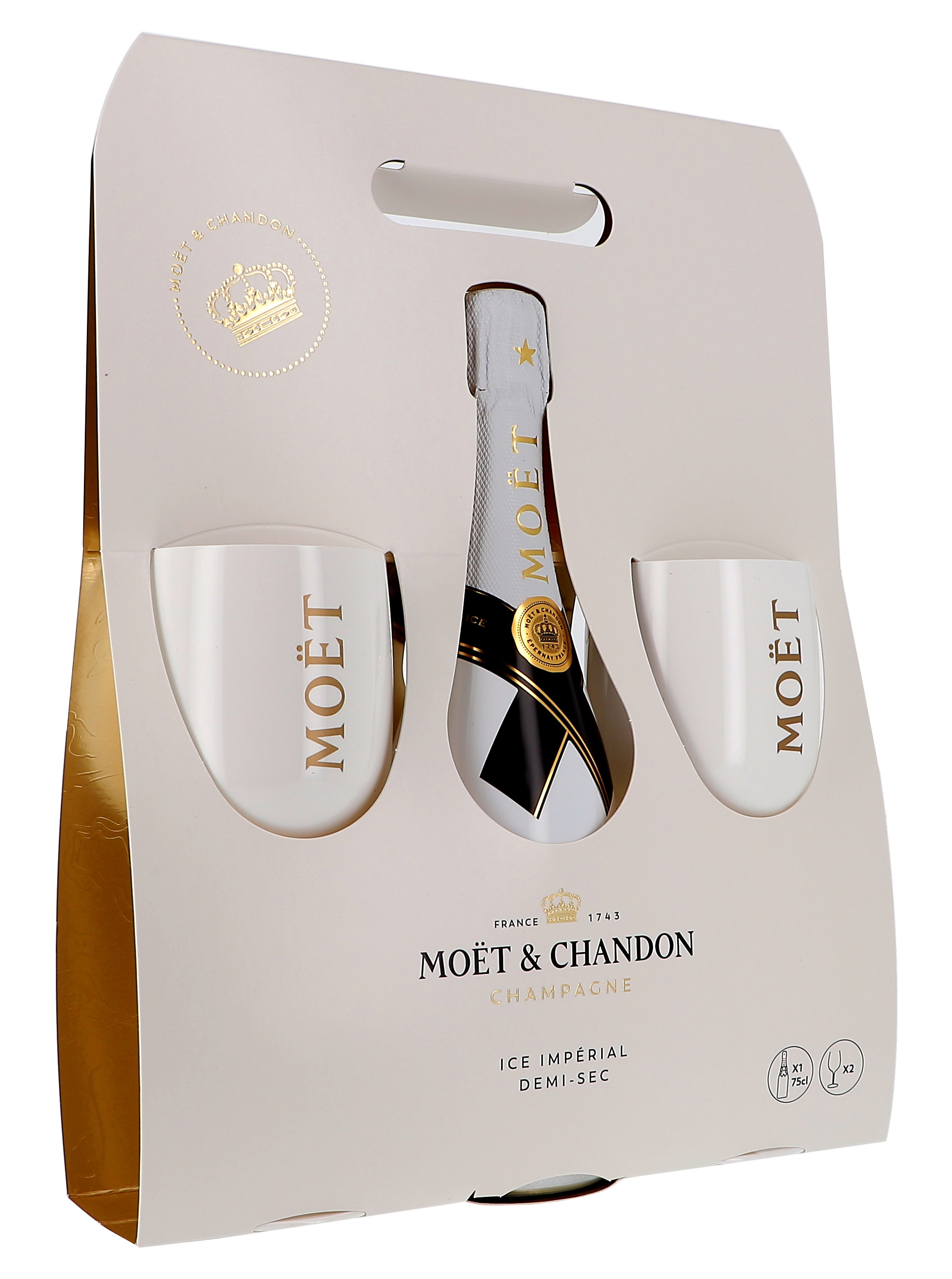 199257 - Champagne Moet & chandon Ice Imperial 75cl + 2 glazen geschenkdoos