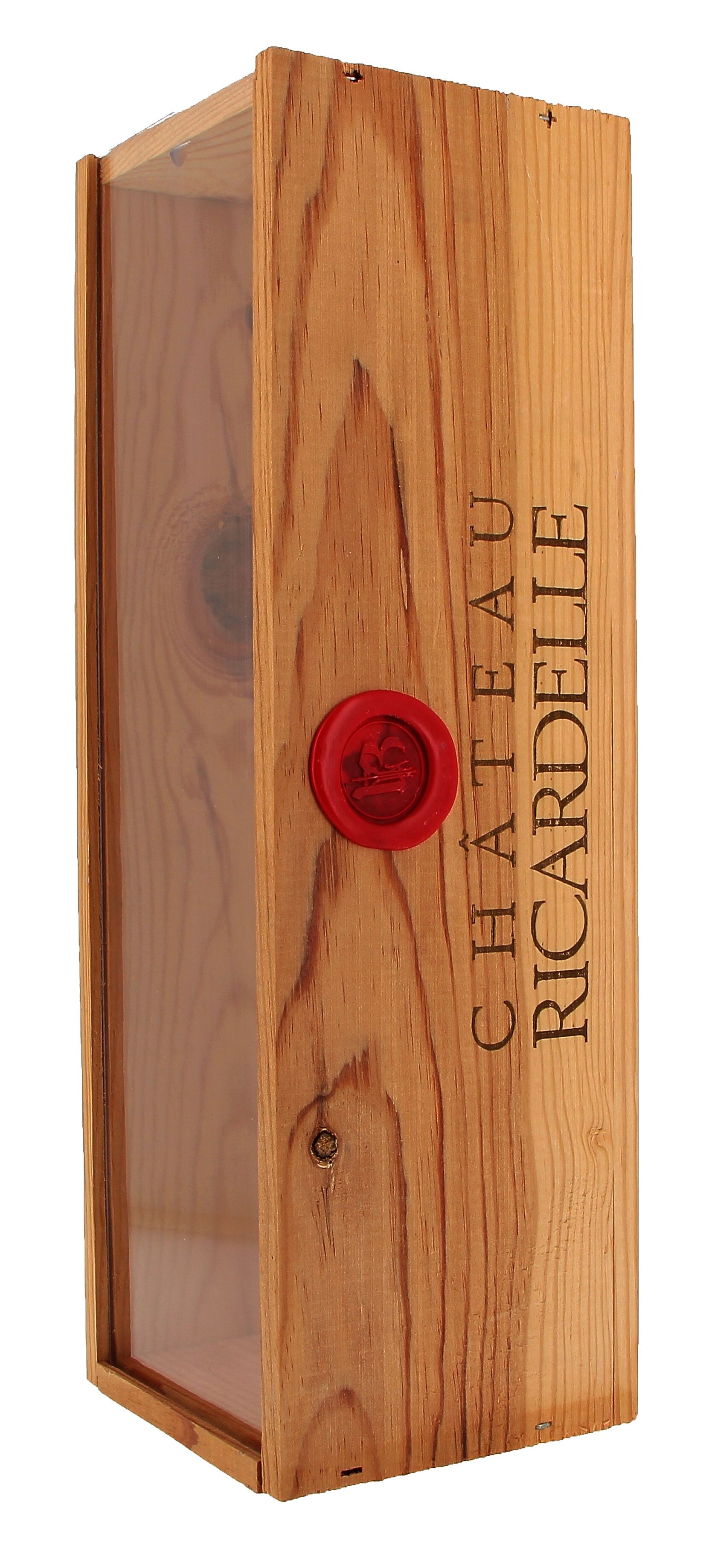 Houten kist voor 1 fles 3/4 Chateau Ricardelle Vendredi XIII (Default)