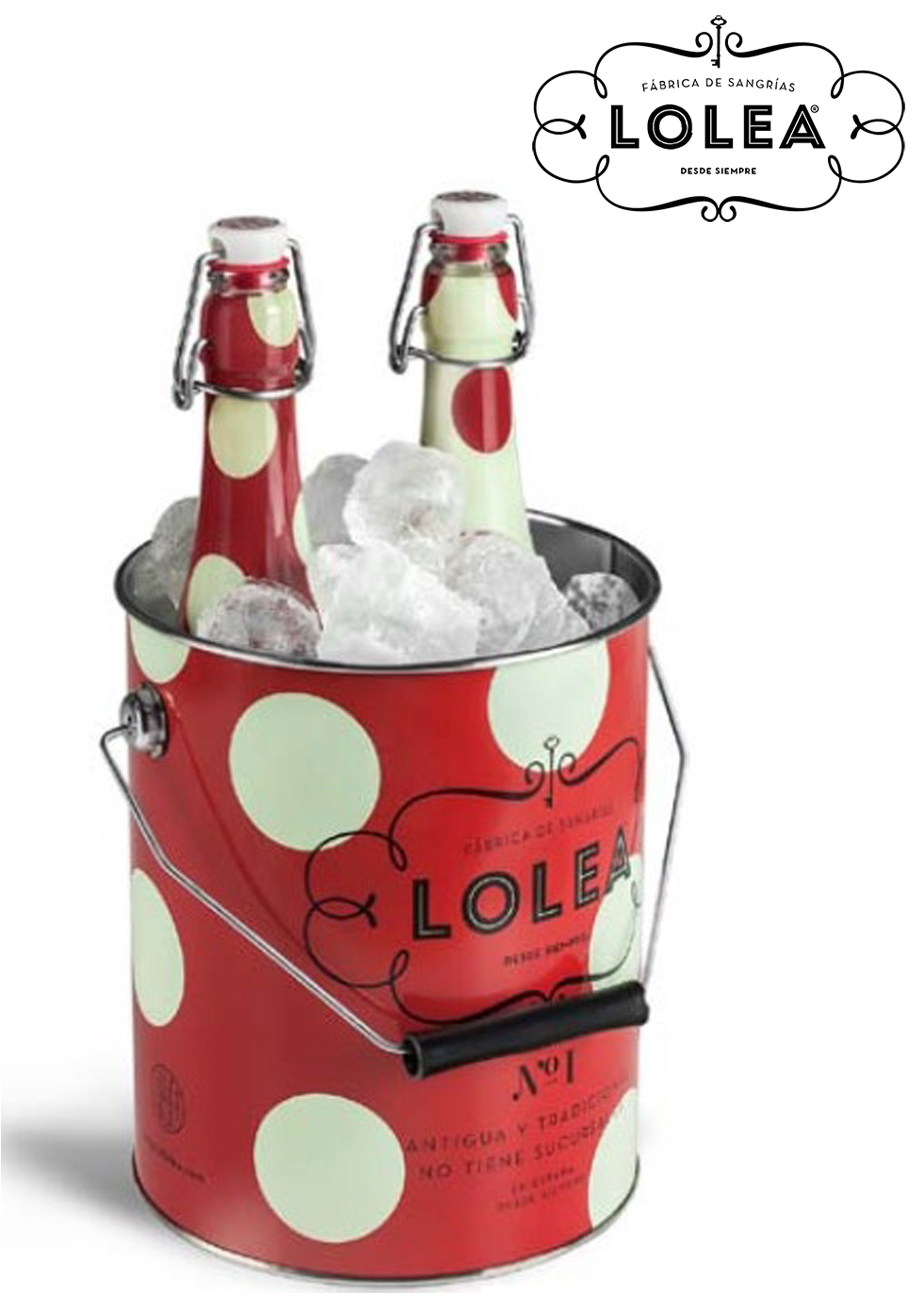 Sangria Lolea wit & rood 2x75cl fles + ijsemmer in geschenkverpakking