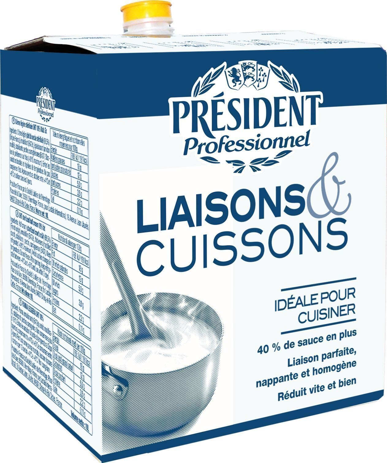 President Professionel Room culinair UHT 10L 18% BIB