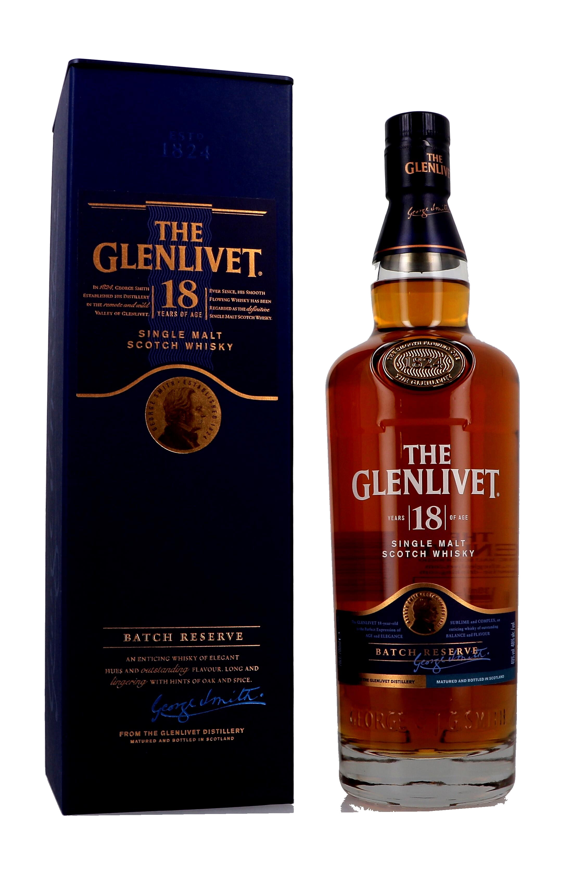 The Glenlivet 18 Years Batch Whisky 40% Single Malt 70cl - Nevejan Speyside Scotch Reserve
