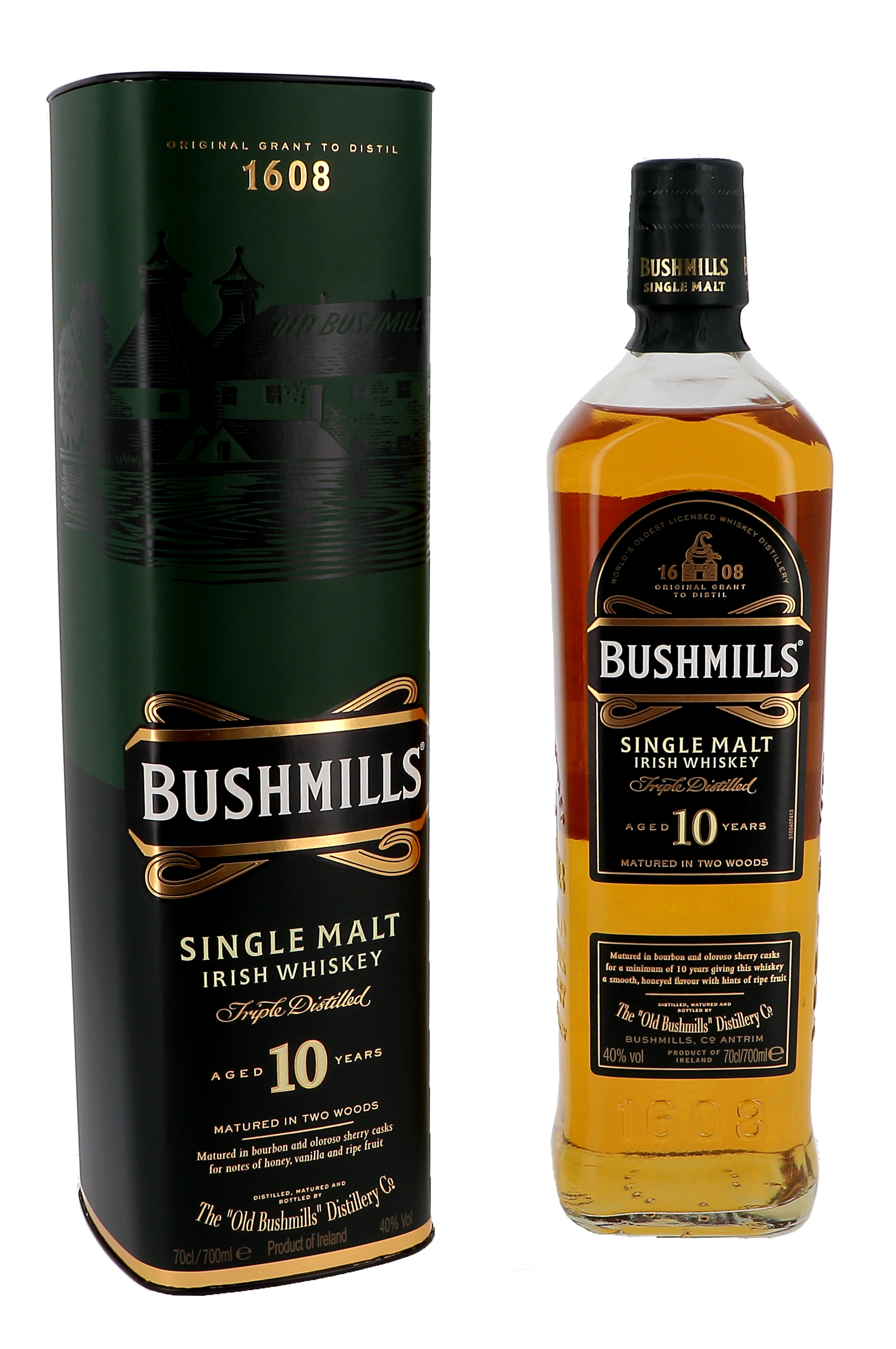 Irish malt whiskey bushmills 10year 70cl 40%