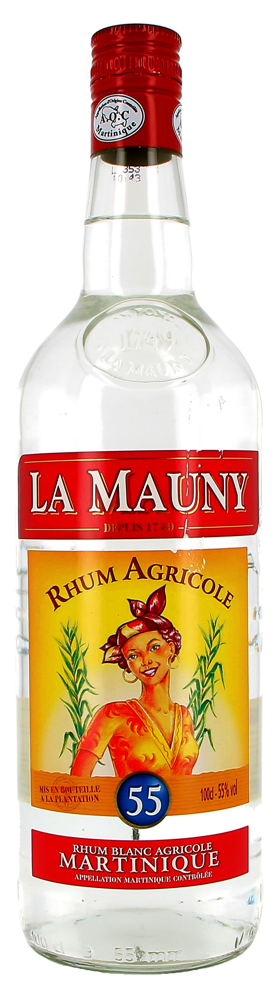 Rum agricole wit La Mauny 1L 55% Martinique (Rum)