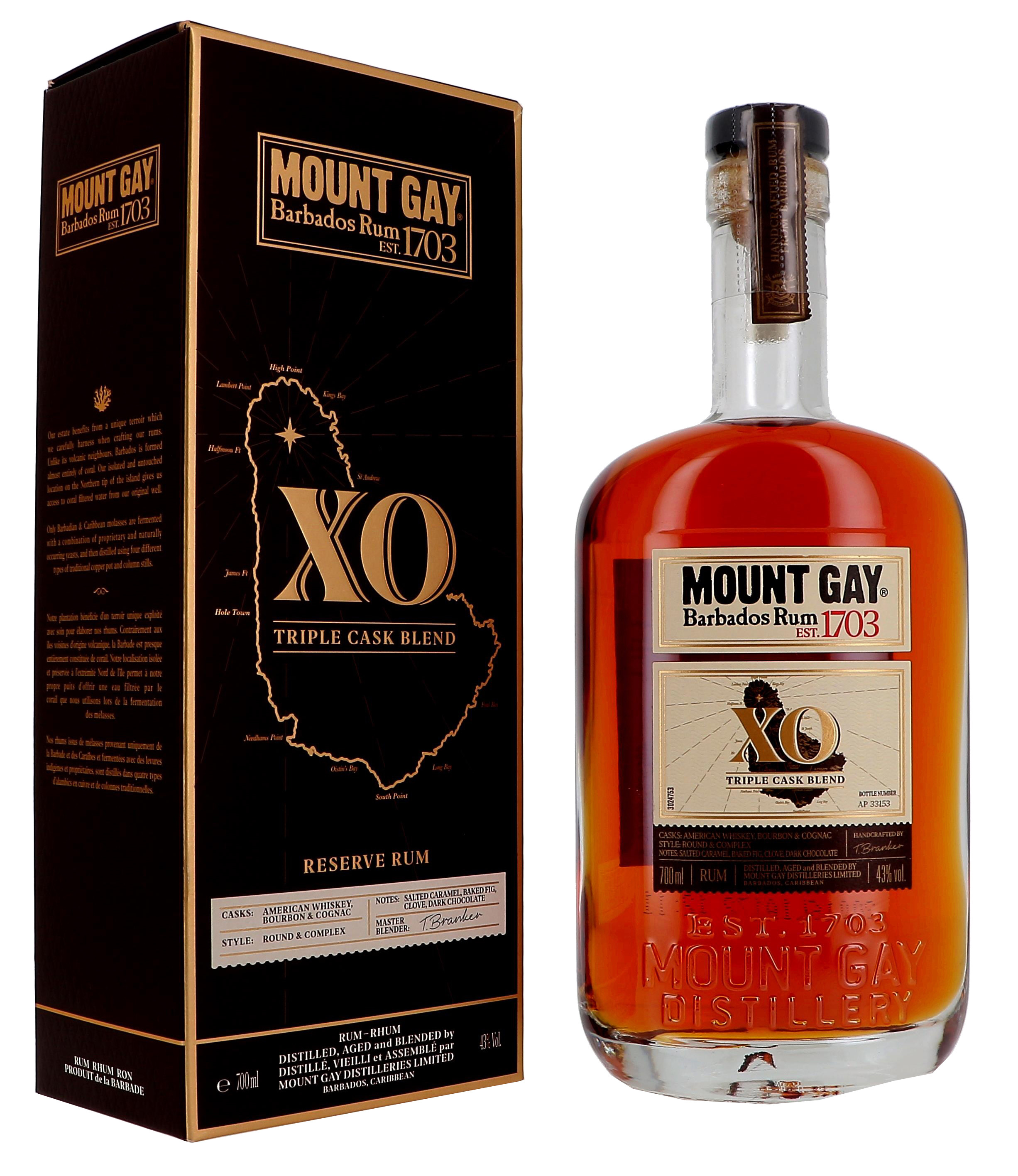 Rum Mount Gay XO extra old 70cl 43% Barbados