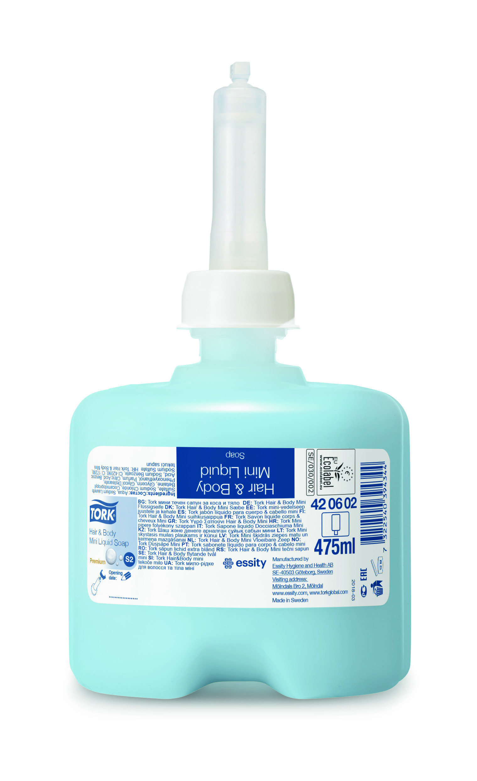 TORK Mini Premium Soap voor S2 Dispenser 475ml Hair & Body 420602