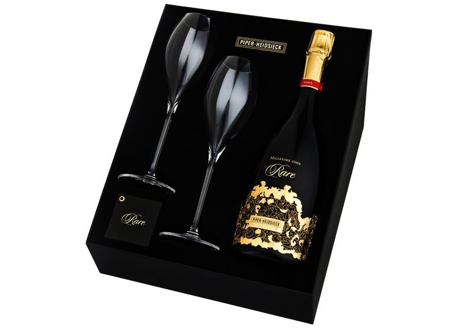 Champagne Piper Heidsieck Rare Millesime 2002 75cl Brut + 2 glazen in geschenkdoos