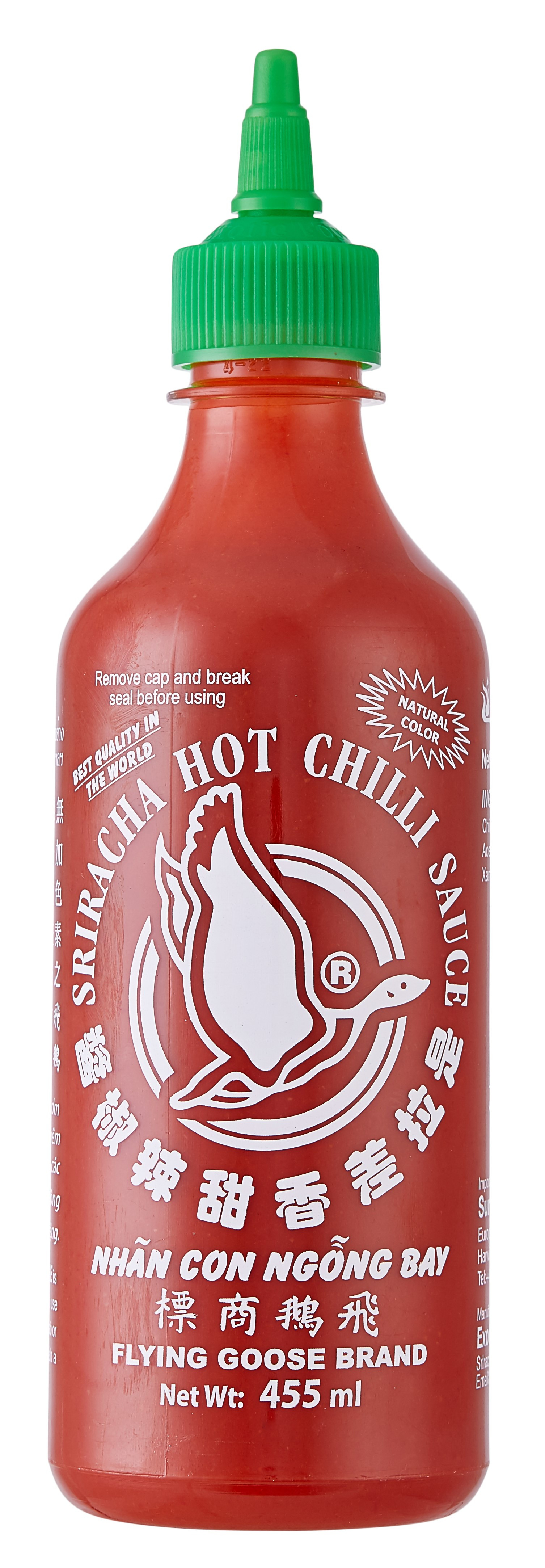 Pikante Chili saus hot Sriracha 455ml Flying Goose