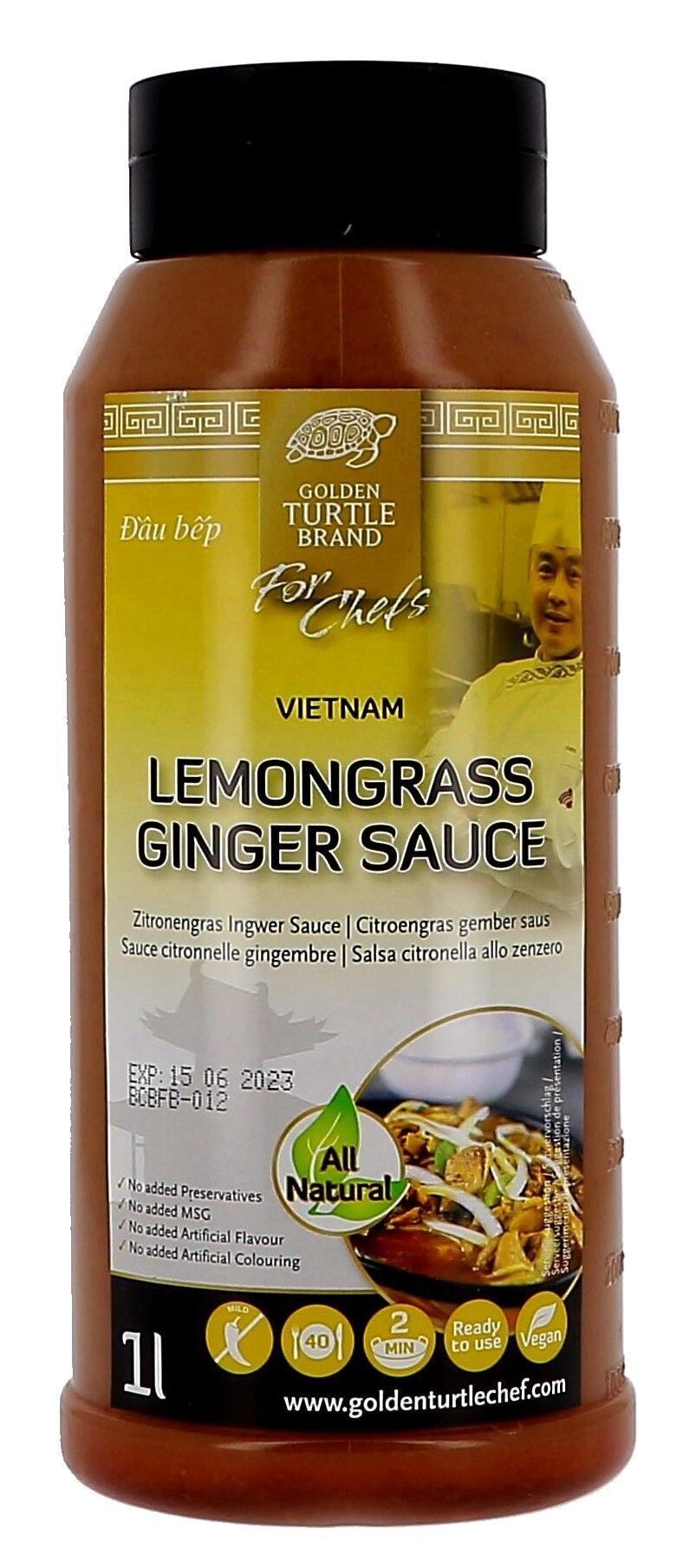 Citroengras Gember saus 1L Golden Turtle Brand for Chefs