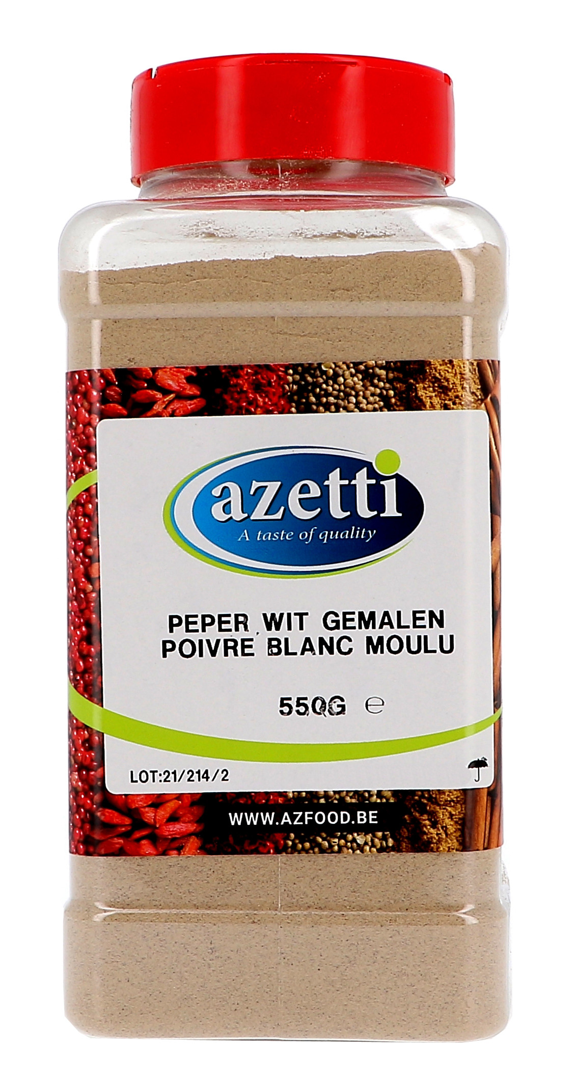 Witte Peper Gemalen 550gr 1LP Azetti