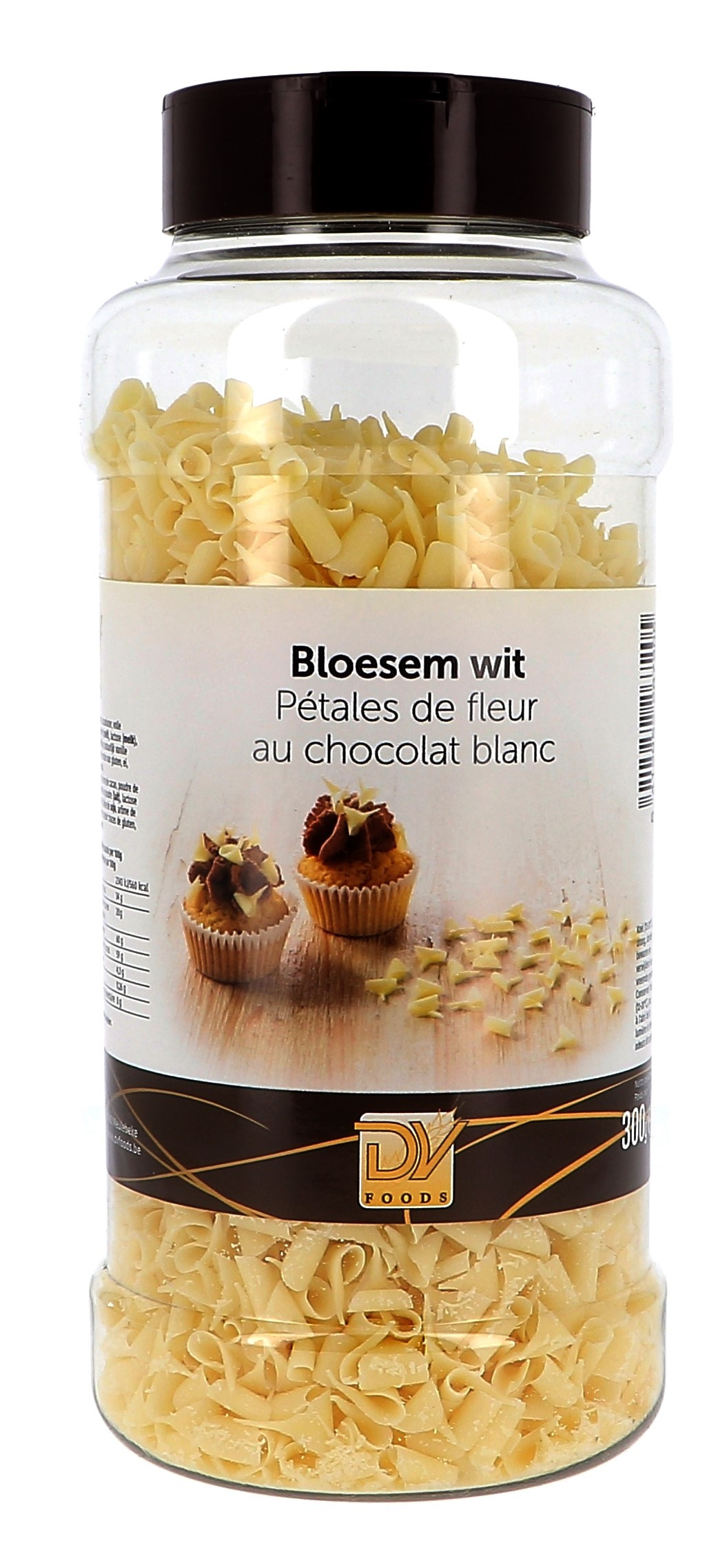 Hoe binnen Kritisch Chocolade bloesem wit 300gr DV Foods Online Decoratie Kopen - Nevejan