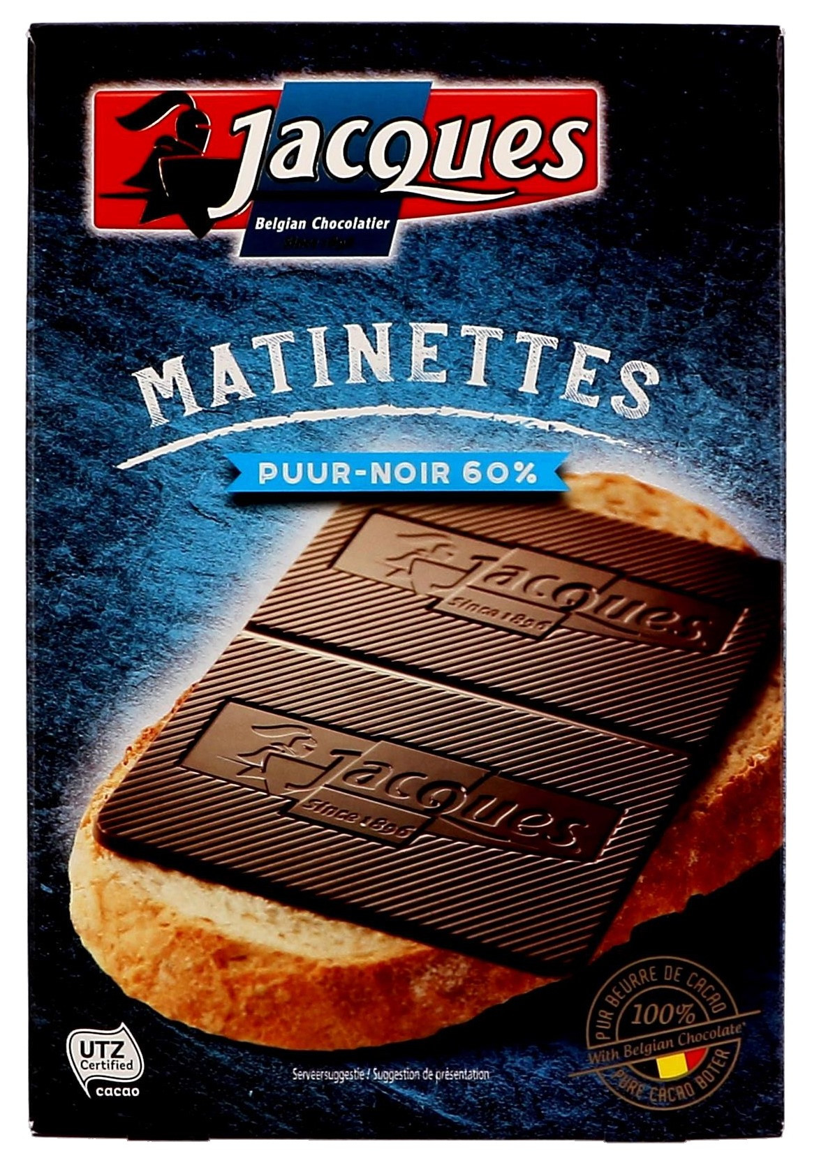 Extreem belangrijk logo Schelden Jacques Matinettes Puur Fondant Chocolade 12x128gr Online Kopen - Nevejan