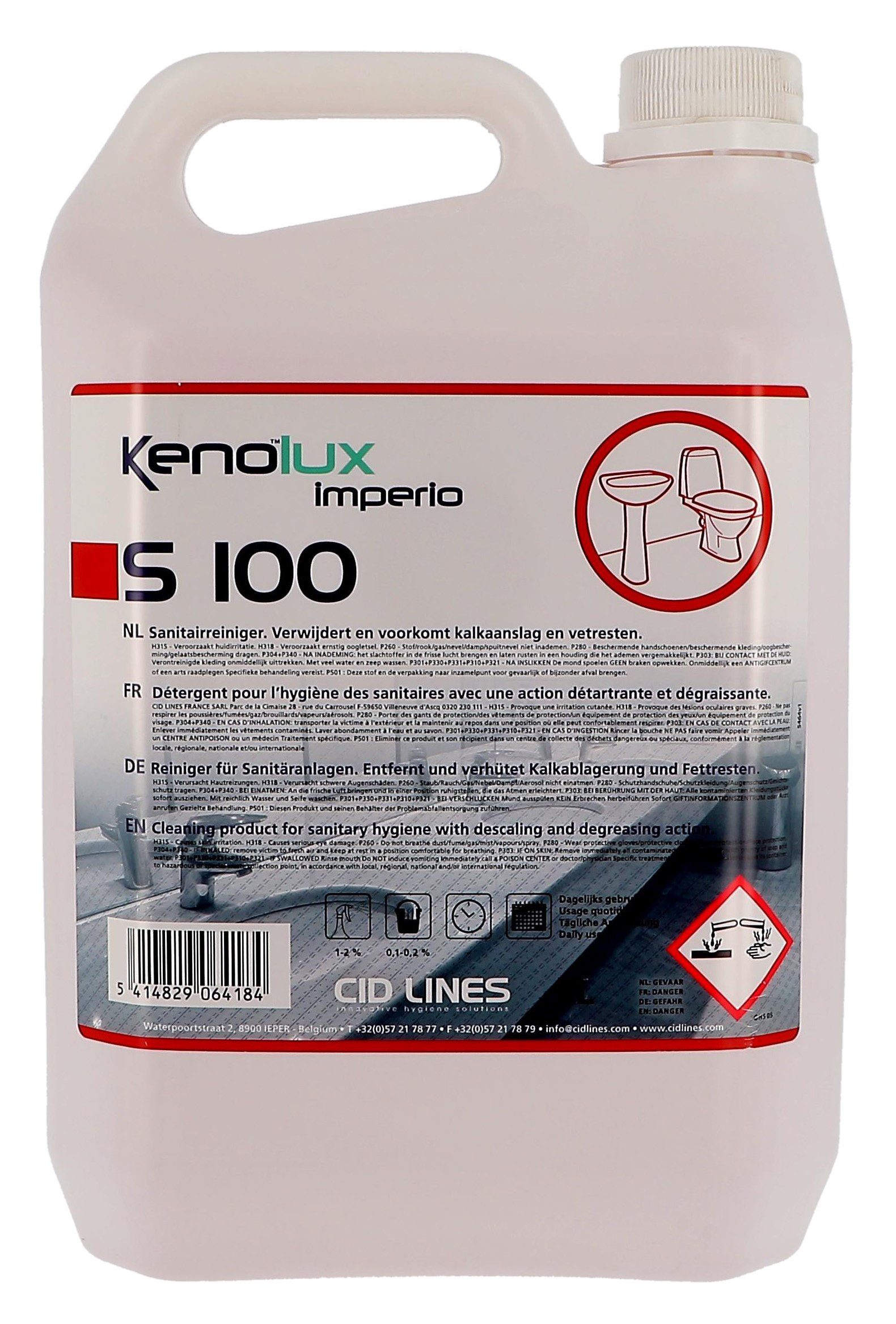 Kenolux Imperio S100 Geconcentreerde Sanitairreiniger 5L Cid Lines