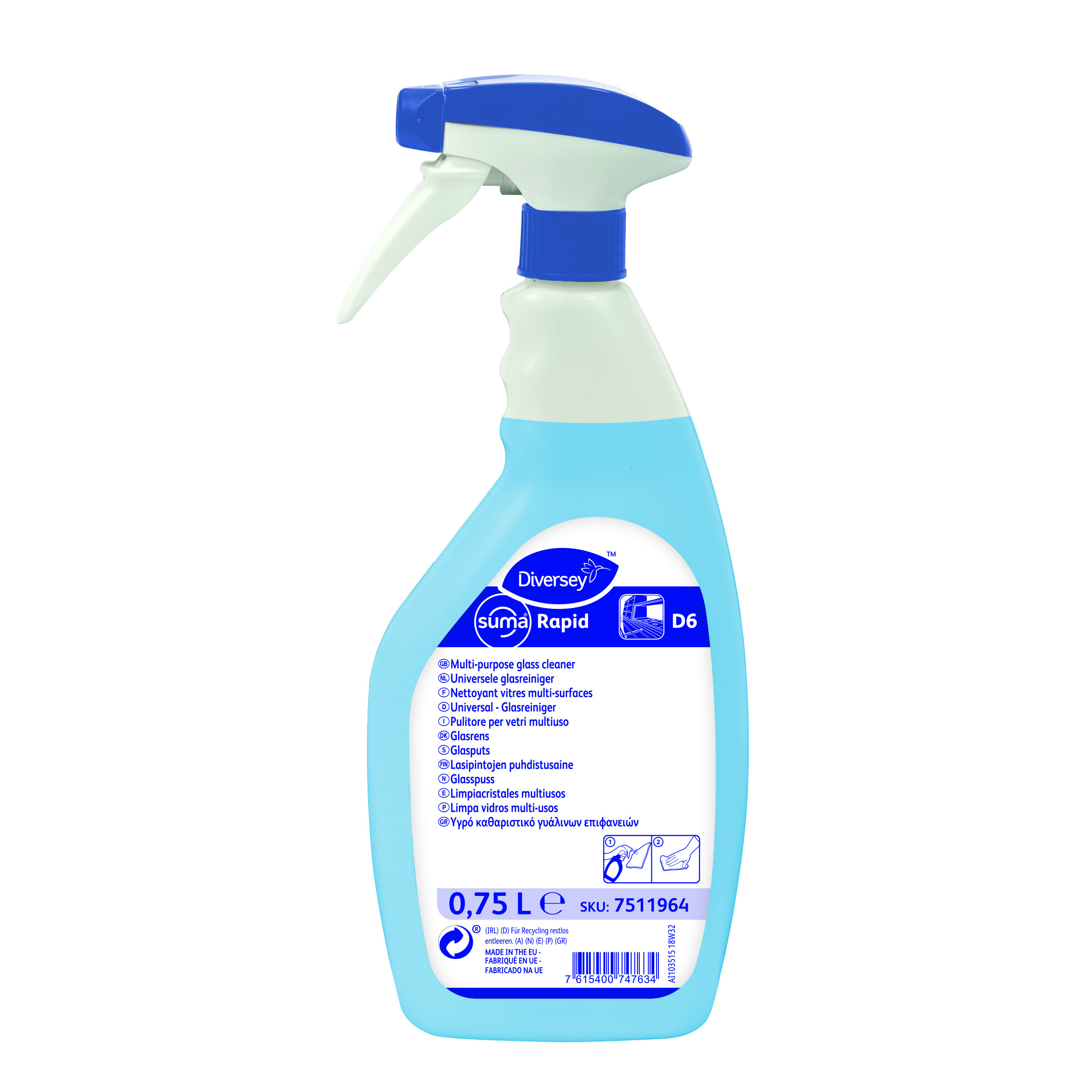 Taski e3c sprint glass 750ml streeploos glasrein