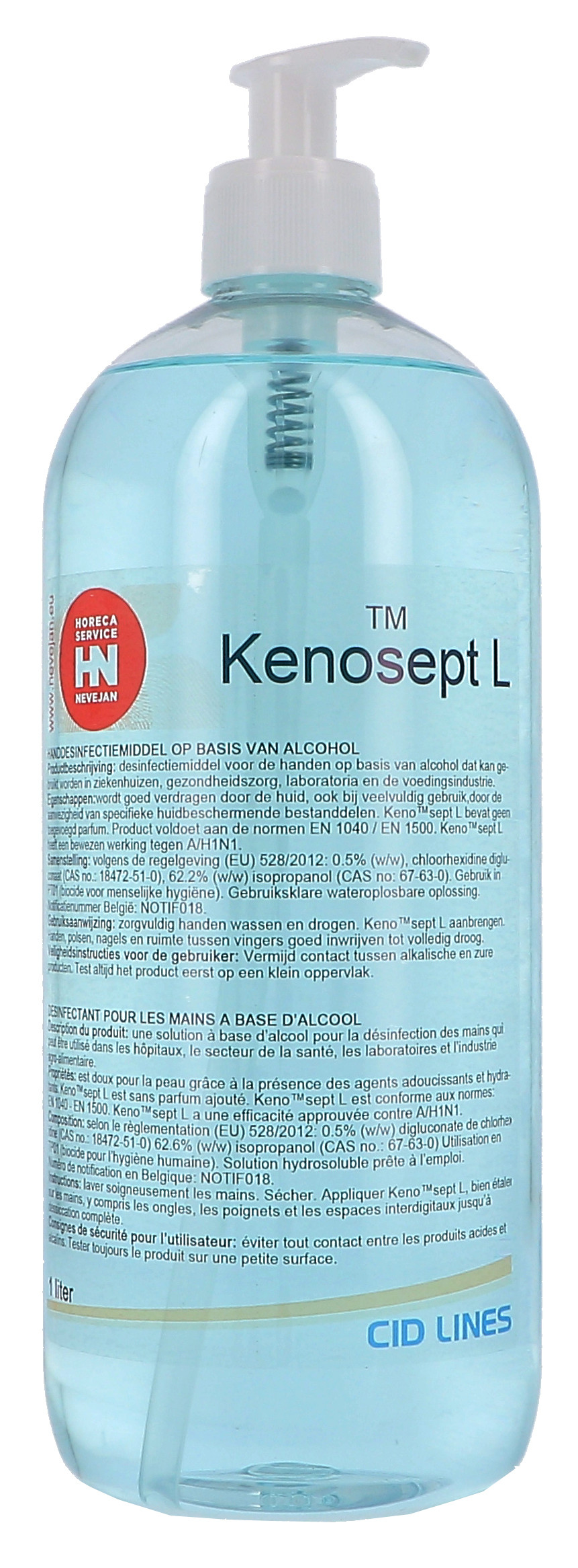 Kenosept-L 1000ml + pomp vloeibaar desinfectiemiddel voor handen Cid Lines (Handafwasproducten)