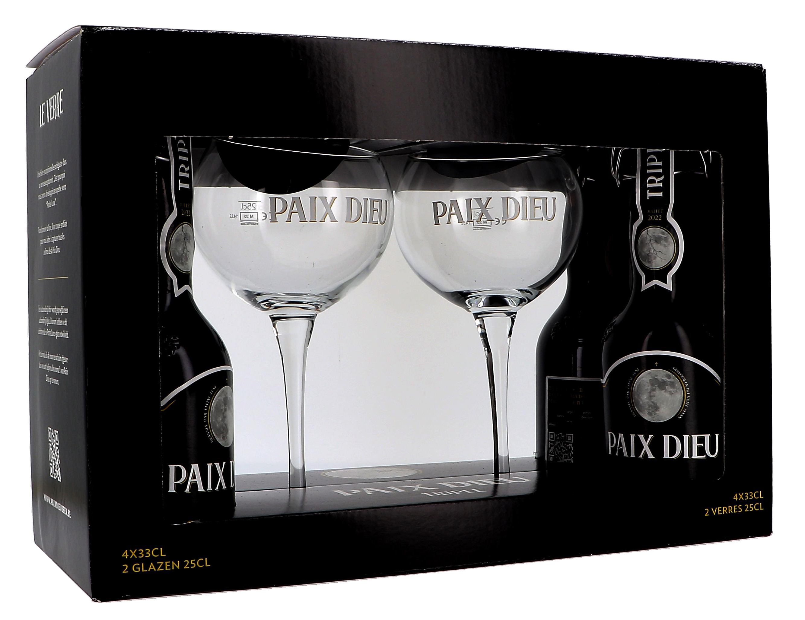 Paix Dieux Bier 4x33cl + 2 glazen + geschenkverpakking