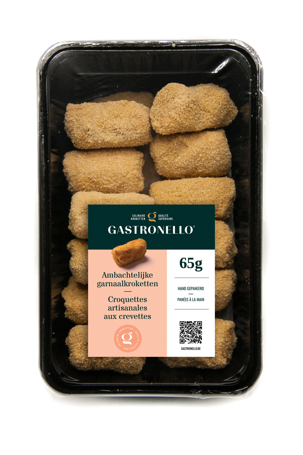 Gastronello Ambachtelijke Garnaalkroketten 65 gram Handgerold 20st Diepvries