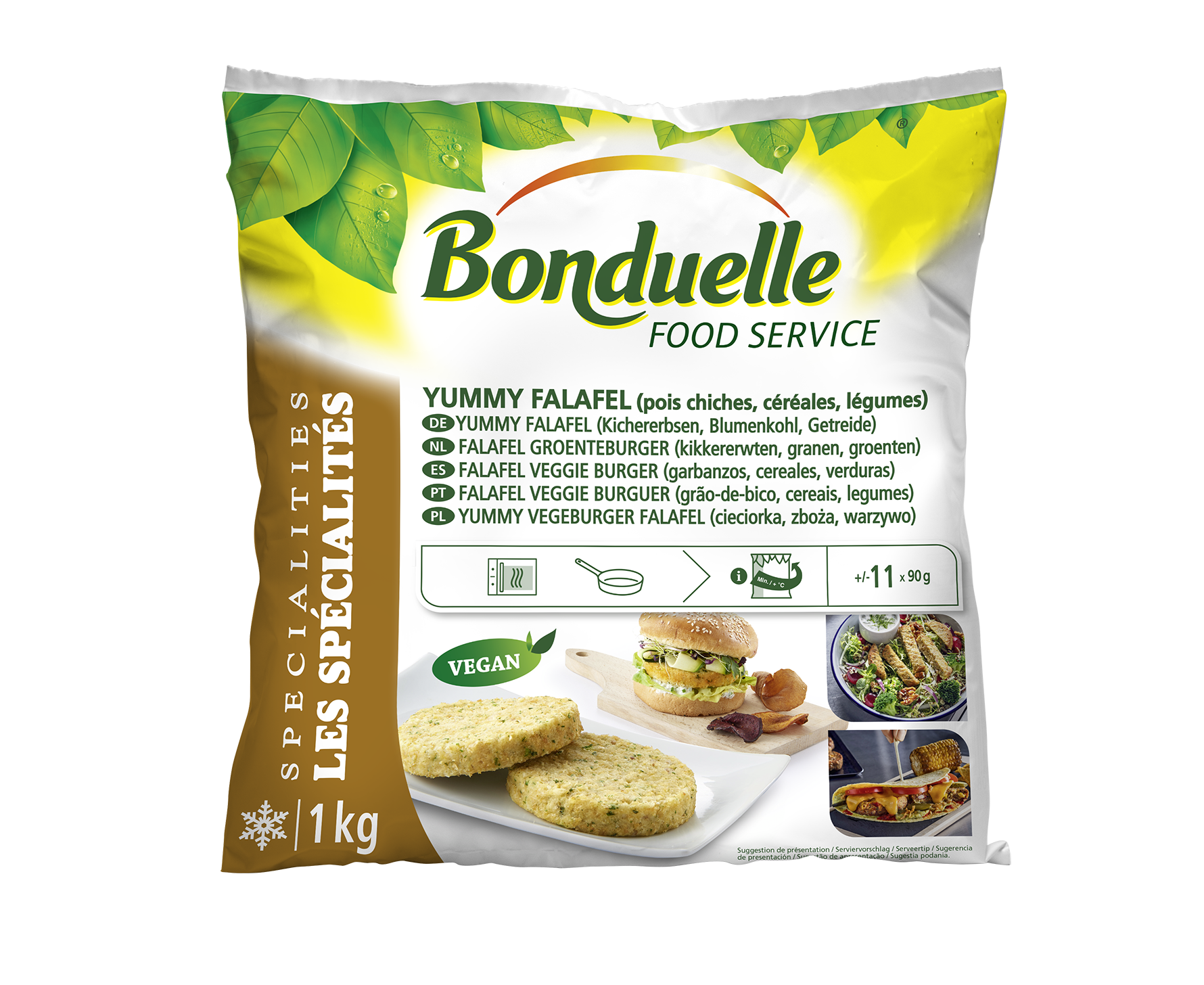 Falafel Groenteburger 90gr Vegetarisch 1kg Bonduelle Foodservice Diepvries