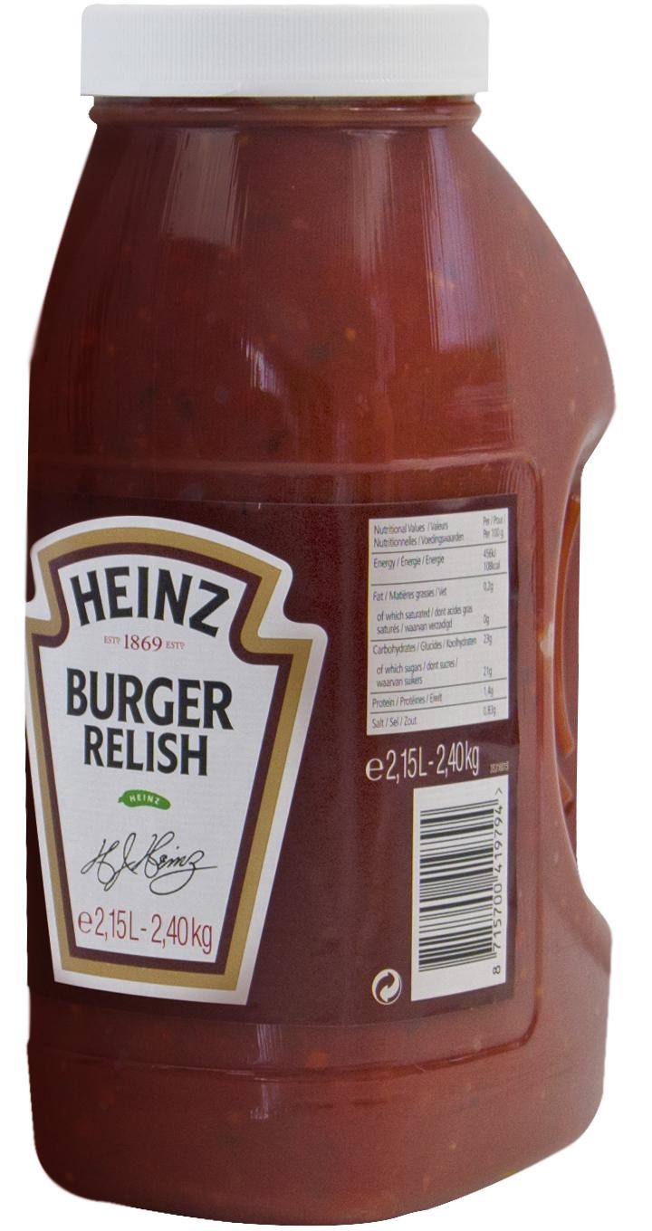 meubilair Discreet Modernisering Heinz Relish Burger saus 2.15L 2,5kg voor hamburger Online Kopen - Nevejan