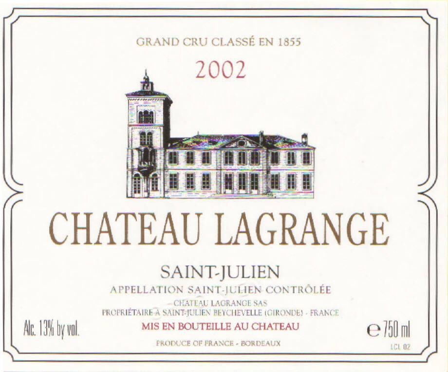 Ch. lagrange 02 75cl st.julien 3eme cru classé