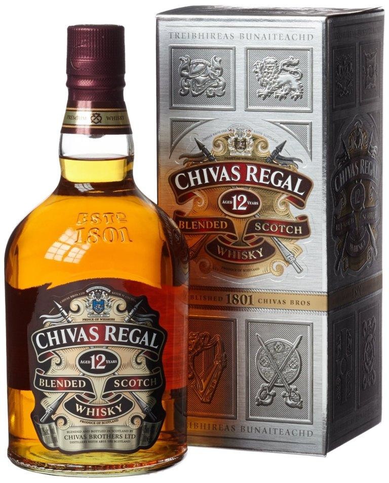 Chivas regal whisky 1l 40% 12 years + etui