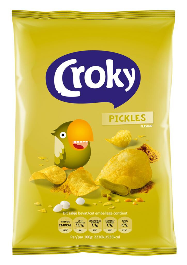Croky Chips regular Pickles 20x45gr (Koek - snoep - chips - nootjes)