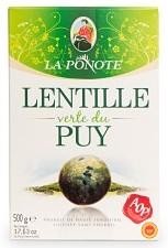 Groene linzen uit Puy gedroogd 500g La Ponote