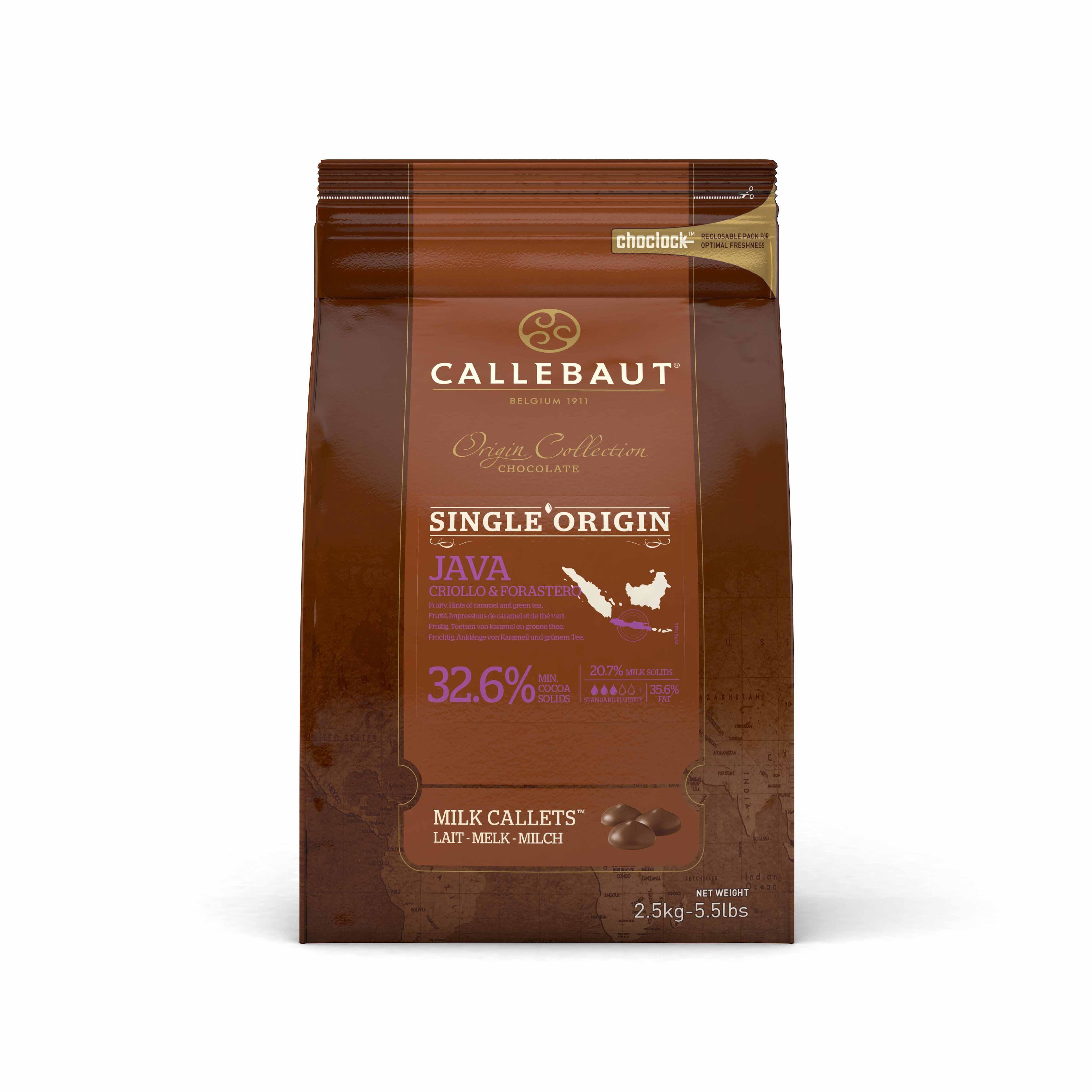 Barry Callebaut origine chocolade Pastilles Java melk  2,5kg callets