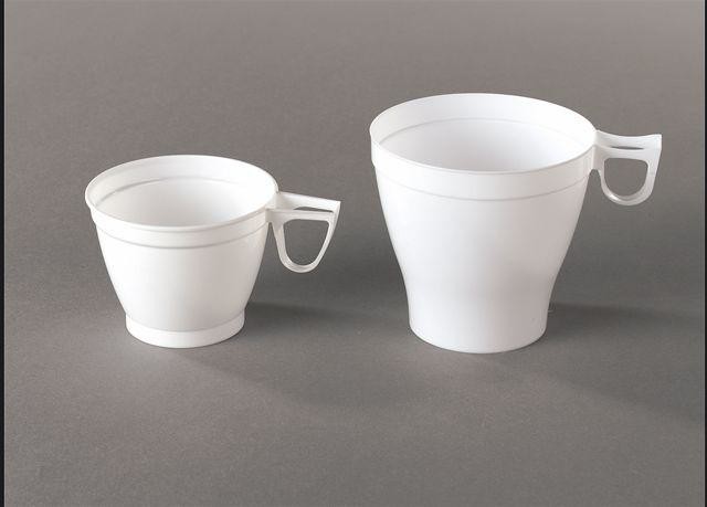 Plastic Koffietas PVC wit met oor 180cc 20st Online Nevejan