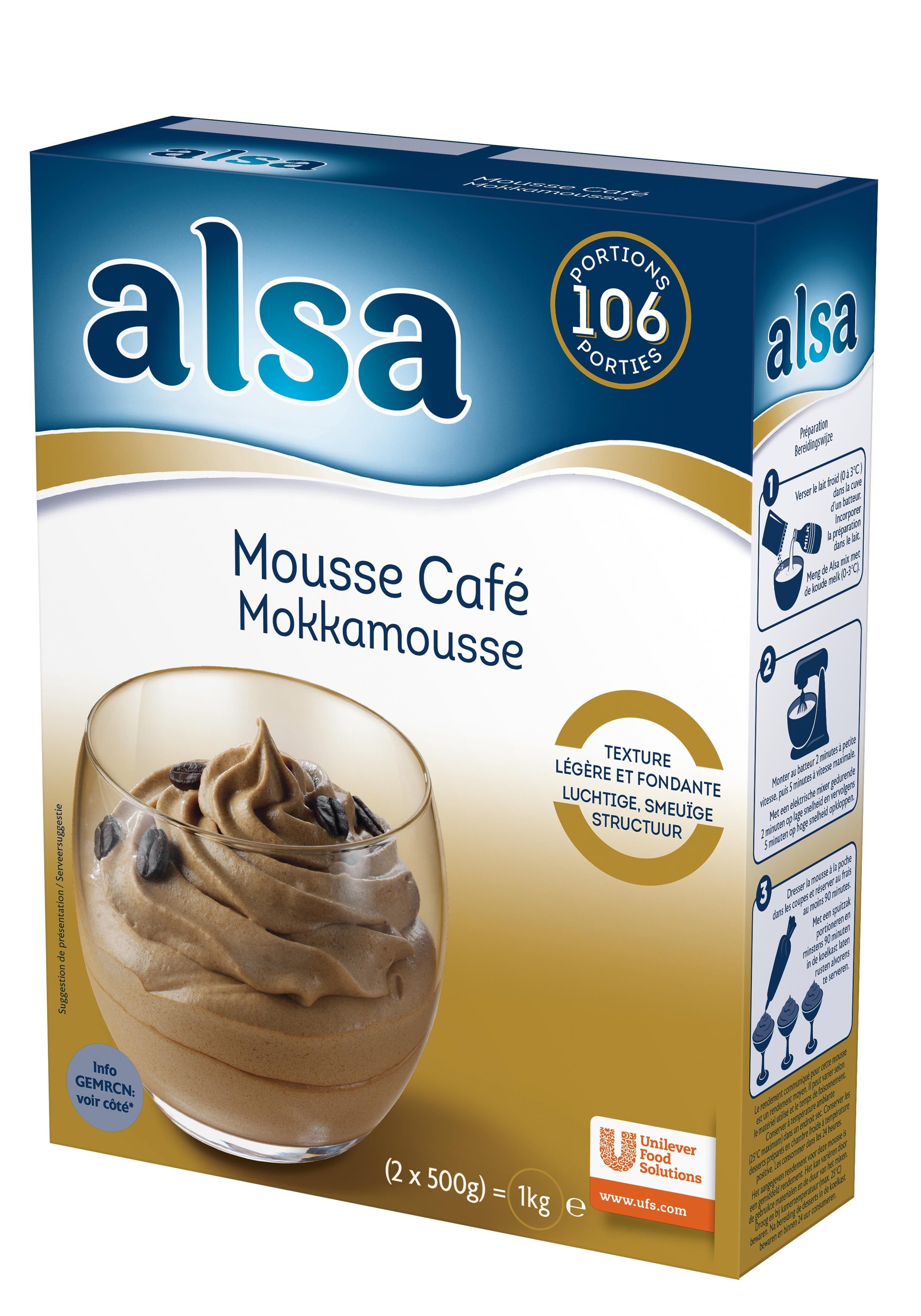Hoe congestie voor Alsa Mokka mousse 1kg Online Desserts Kopen - Nevejan