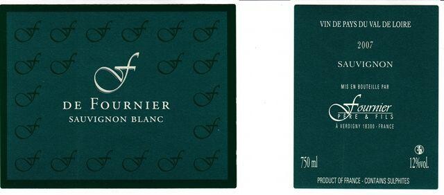 Sauvignon f de fournier 75cl vdp val de loire