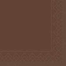 Servetten bruin 2-laags 1/4-vouw 33x33cm 100st