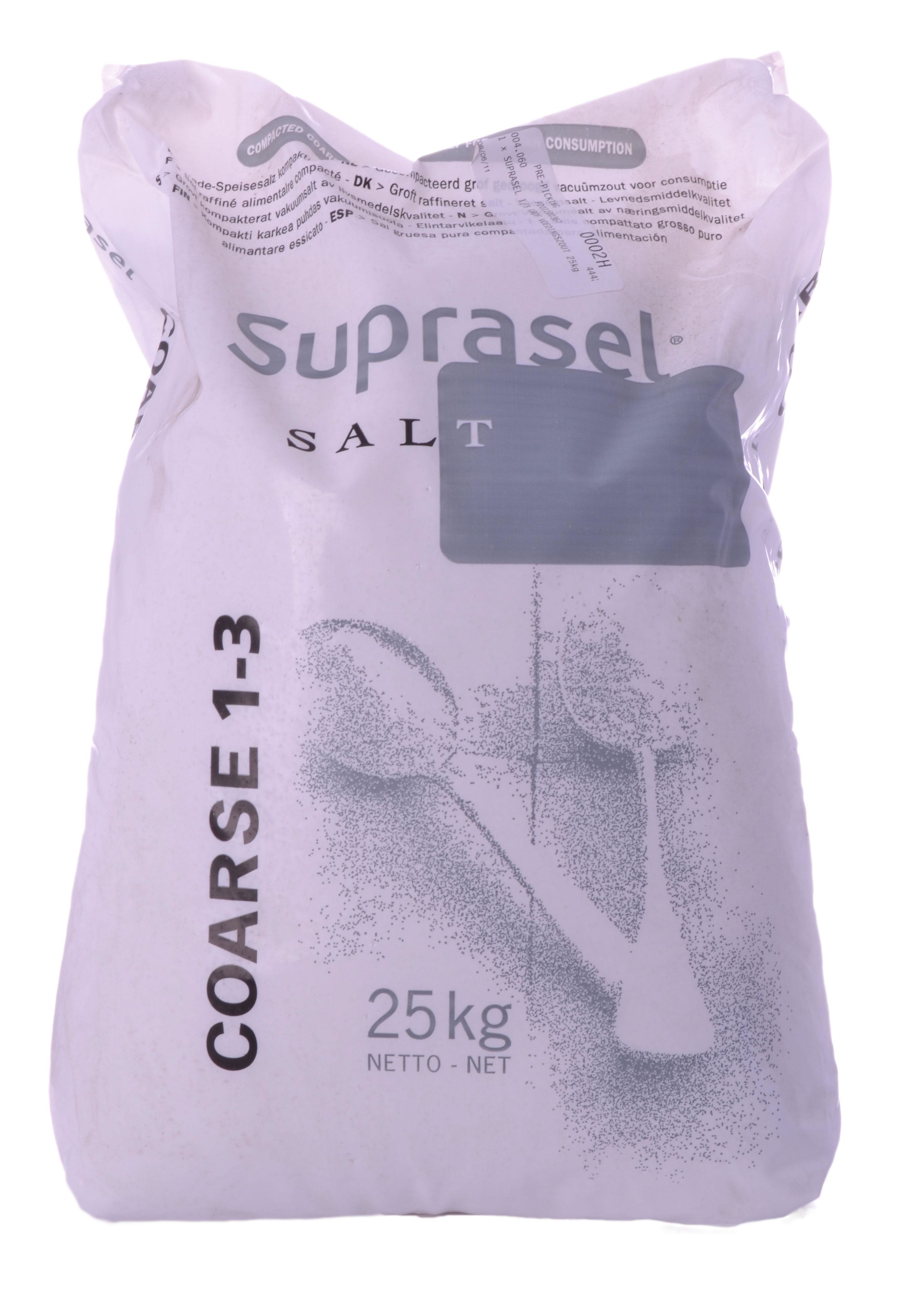 Suprasel 1/3 25kg grof zout voor consumptie  