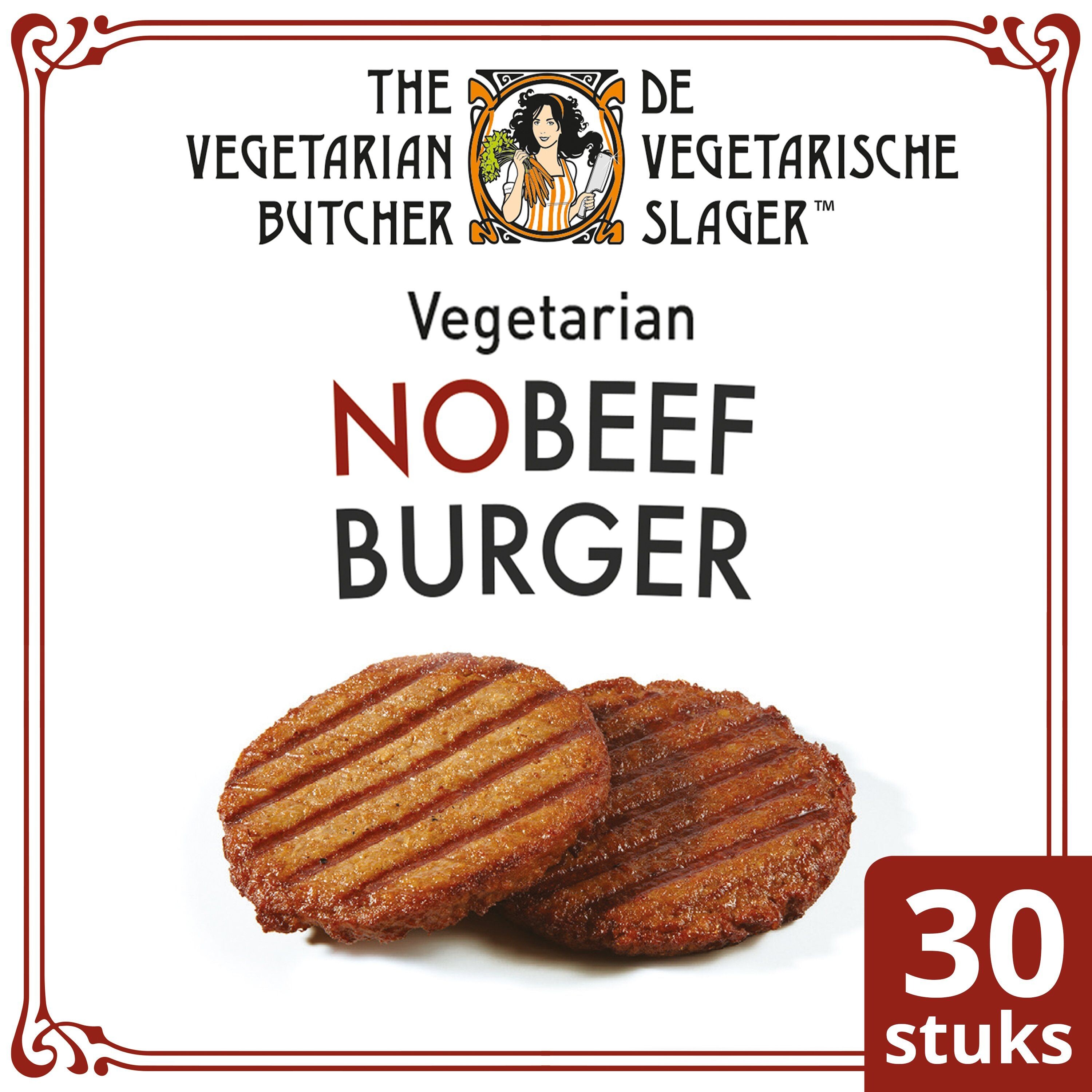 De Vegetarische Slager NoBeef Burger 2.4kg Diepvries