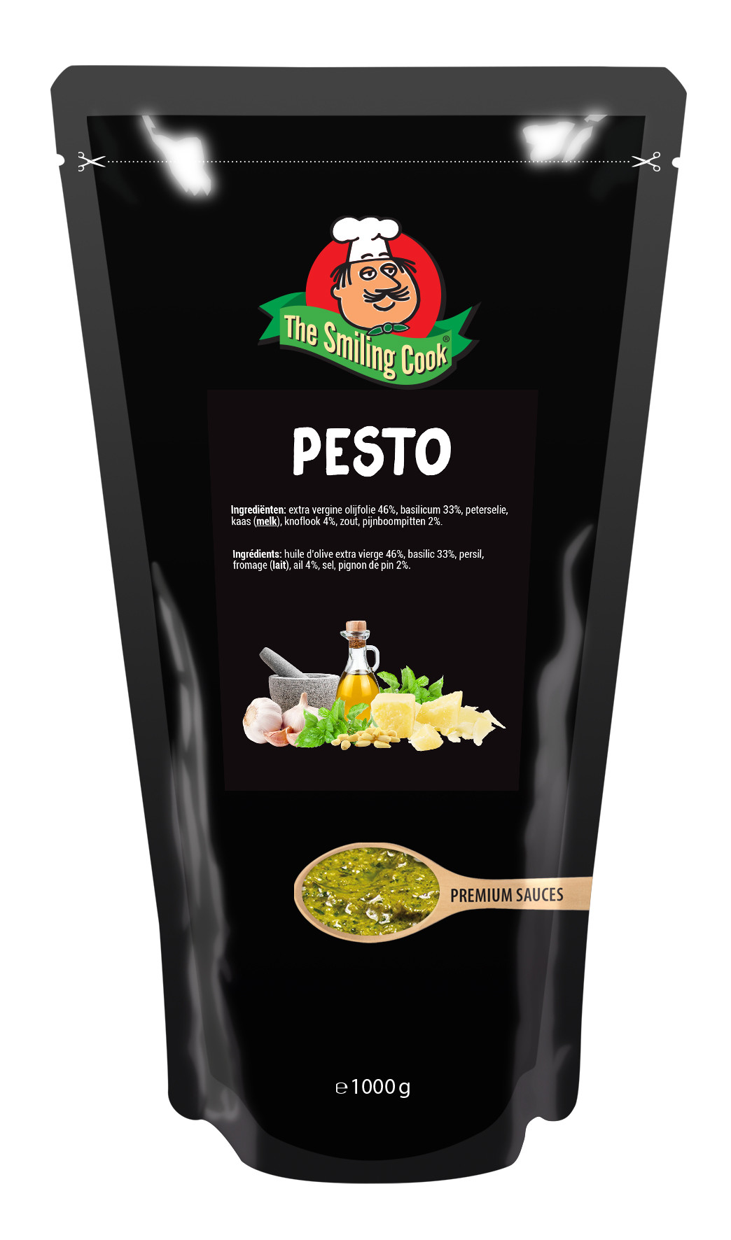 Pastasaus Groene Pesto 6x1kg The Smiling Cook