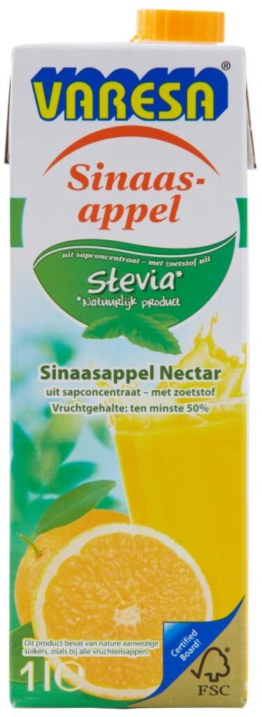 Varesa Nectar Sinaasappelsap Stevia 8 x 1L Brik