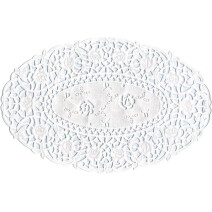 Kantjes wit ovaal 18x25cm 250st