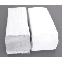Papieren Handdoekjes naturel wit Cellulose 1-laags Zig Zag gevouwen 25x23cm 4600st