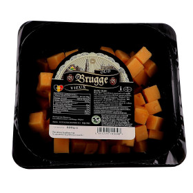 Kaas Oud Brugge blokjes voorgesneden 600gr