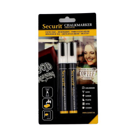 Wisbare Krijtstift 2-6mm wit 2st Securit Chalkmarker