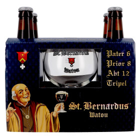 St. Bernardus 4x33cl + 1 glas in geschenkdoos