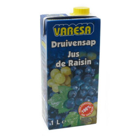 Rood druivensap Varesa Slim Line 8x1L Brick + schroefdop