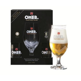 Omer Bier Blond 4x 33cl + 1 glas + geschenkverpakking