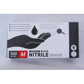 Nitril Handschoenen Zwart Medium 100st