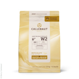 Callebaut chocolade pastilles W2 wit 2.5kg callets