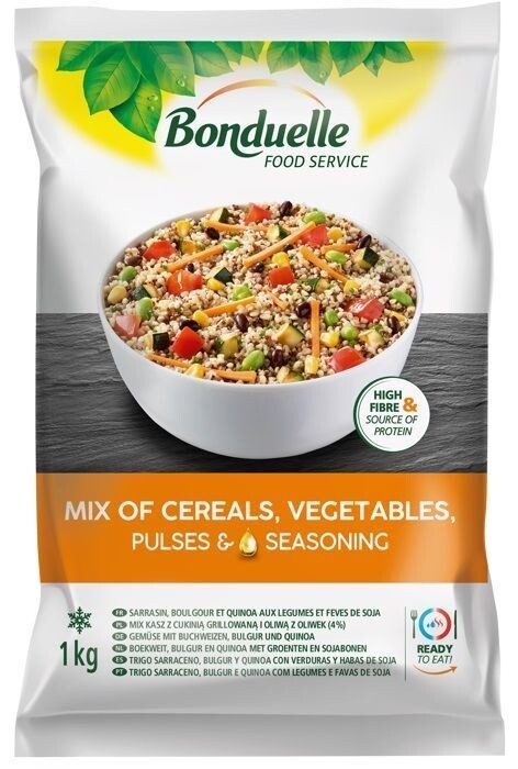 Bonduelle Mix Céréales Sarrasin , Boulgour & Quinoa aux legumes & feves de soja 1kg Surgelé