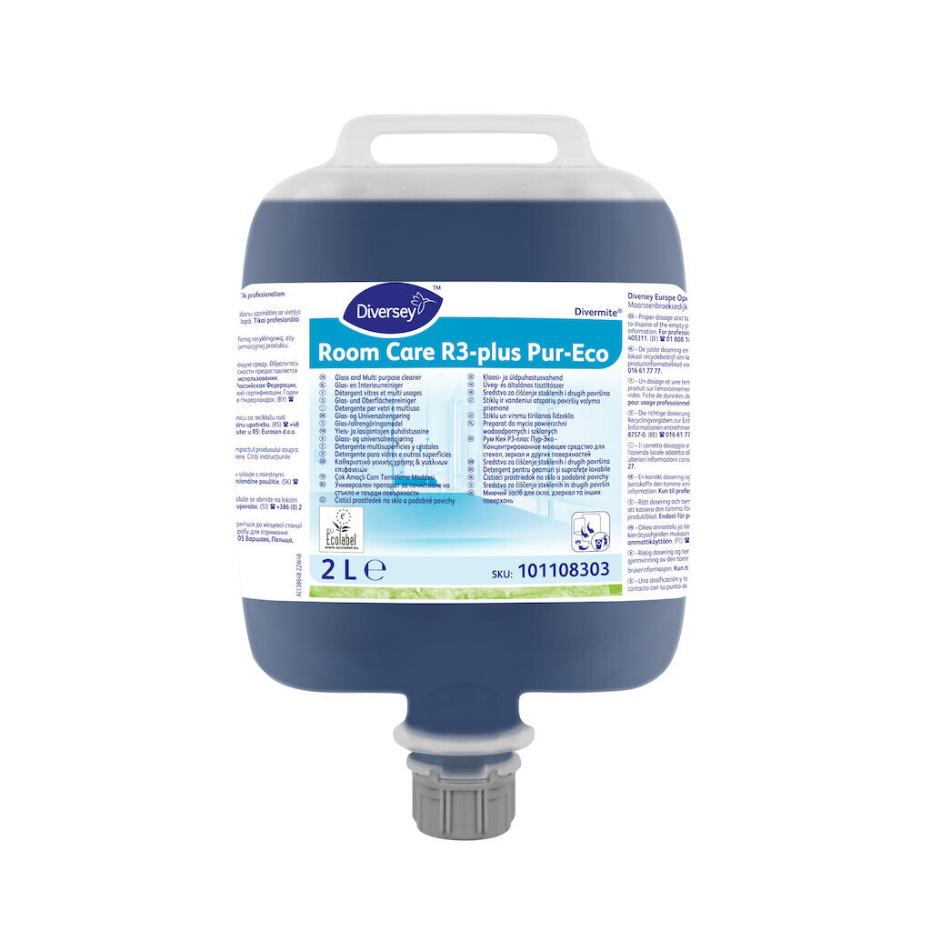 Room Care R3 Plus Pur Eco Détergent Vitre & Multi Surfaces 2x2L Diversey
