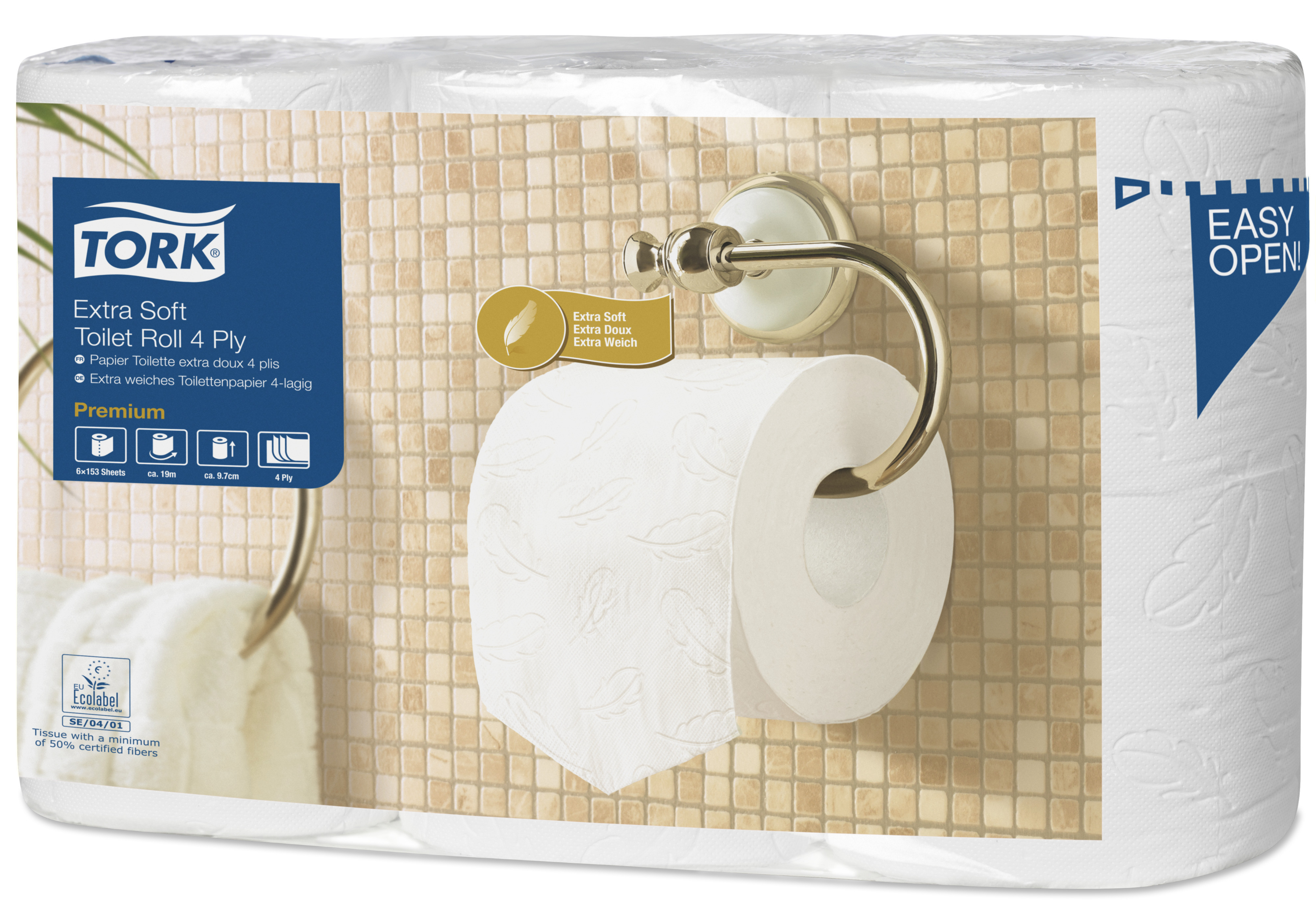 TORK Papier toilette blanc 4 épais 150 fl 6 rouleaux 110405