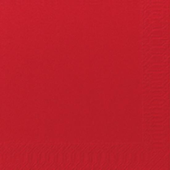 Serviettes en papier rouge 2-couches 24x24cm 300pc Duni 143154