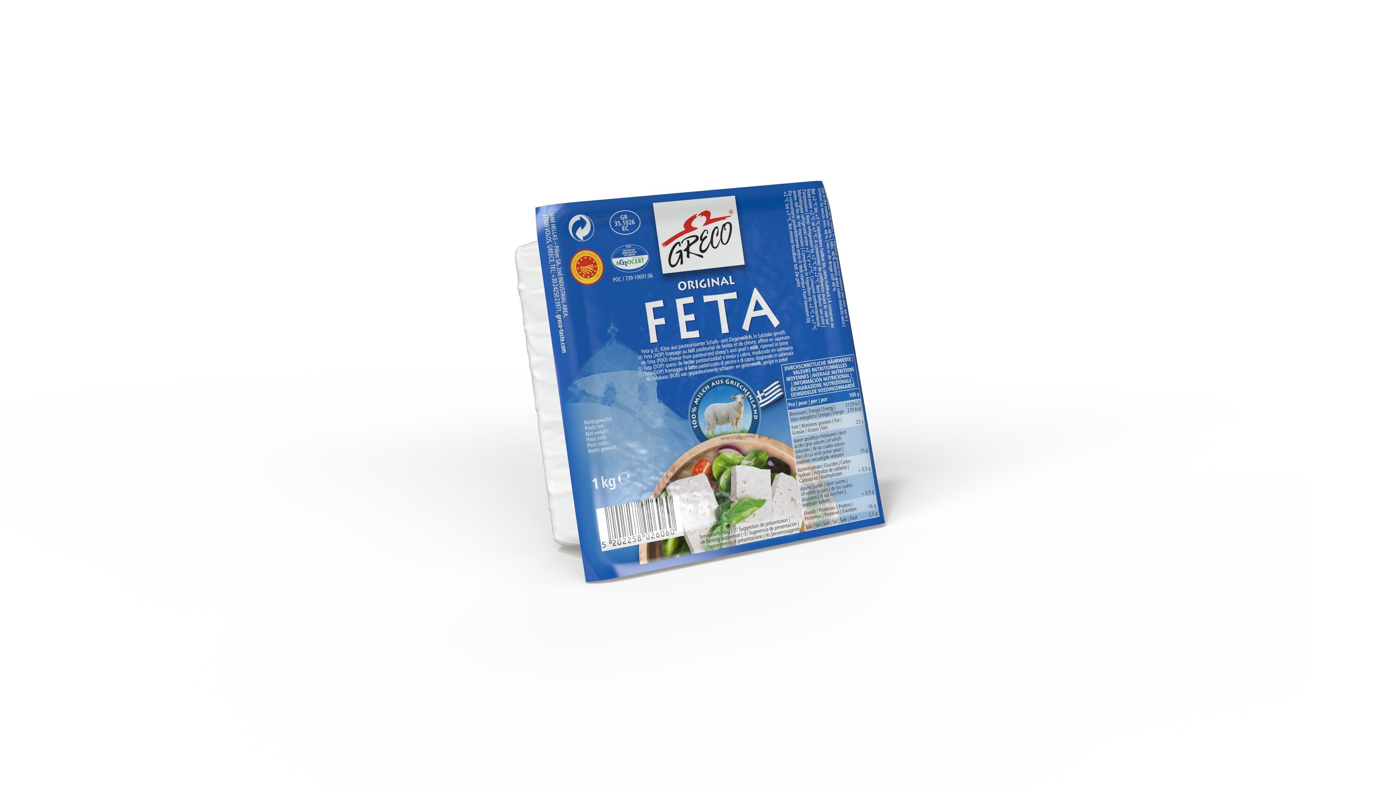 Fromage Feta original de Grèce 1kg Greco